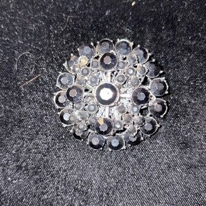 Vintage 1950s Juliana D&E Jet Black Rhinestone Brooch